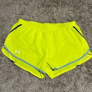 Under Armour Women Yellow Running Shorts